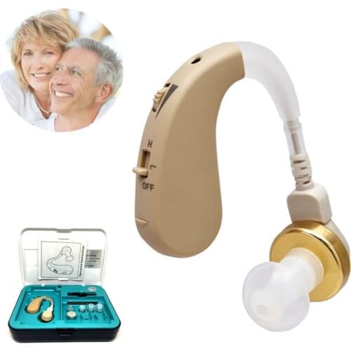 Mini Portable Hearing Aid BTE Digital Wireless Volume Adjustable Sound Amplifier For Elderly Hearing Loss Ear Care Aids Support