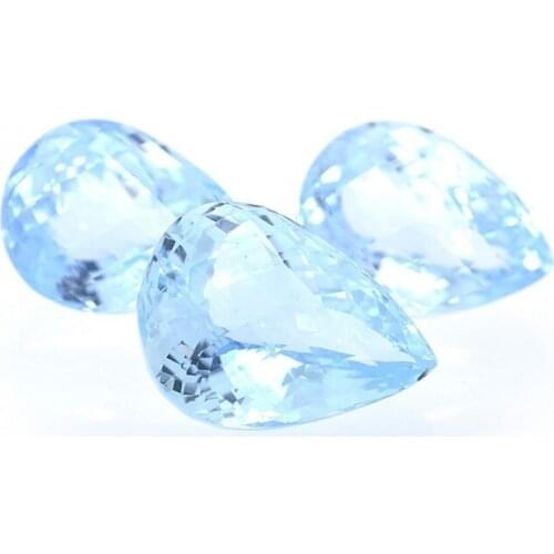 75.10ct Set Blue Topaz Pear Cut Chessboard