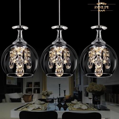 Modern fashion dining room k9 crystal 5w led chandelier lamp diy home deco living room clear glass cup chandeliers light fixture