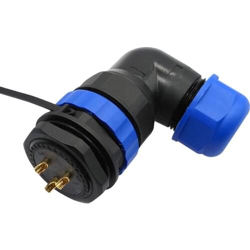 SP28 waterproof IP68 cable connector 2 pin 3/4/5/6/7/9/10/12/14/16/19/22/24/26Pin angle connectors 90 degree elbow
