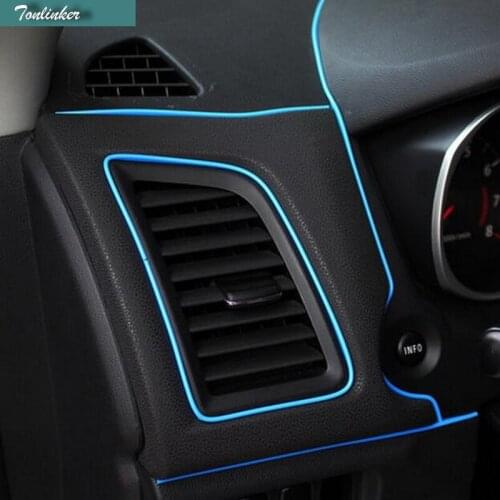 Tonlinker 8m PCS Car NEW quality soft the five color car suture light strip cover case Stickers for Mitsubishi ASX 2013-15