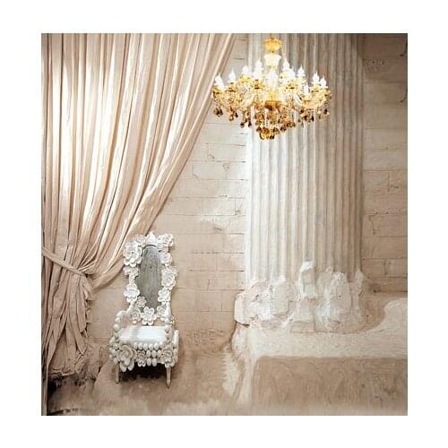 TR Newborn Baby Backdrop Brick Wall White Flower Chair Children Photo Background Curtain Chandelier Indoor Digital Studio Props