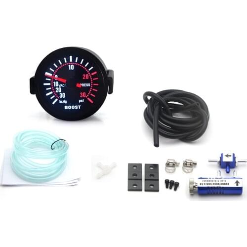2'' 52mm Universal Smoke Lens Turbo Boost Gauge PSI Boost Gauge With Adjustable Auto Turbo Boost Controller Kit