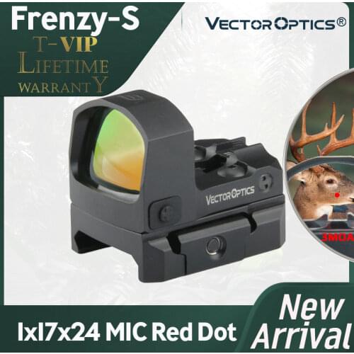 Vector Optics Frenzy-S 1x17x24 MOS 3MOA Red Dot Lightest Full Metal Pistol Handgun Rifle Scope Sight Lifetime Warranty 9MM .223
