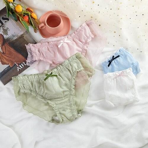 Amazing Women Sexy Panties Lace Translucen Attractive Low-Rise Waist Underpants French Style Romantic Intimates Lingerie Female