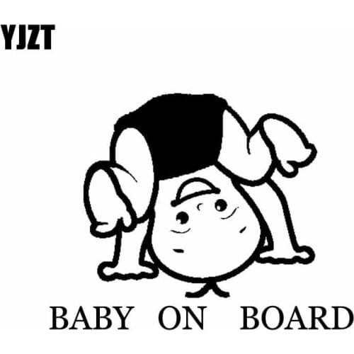 YJZT 15CM*11.5CM BABY ON BOARD Car Decal Vinyl Lovely Boy Sticker Black/Silver C10-00745