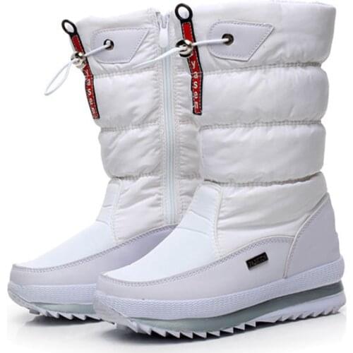 Snow Boots Women 2020 In The Tube Winter Thick Waterproof Non-slip High Tube Plus Velvet Large Size Cotton Winter Women Boots
