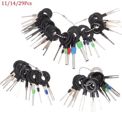 11/14/29pcs Car Terminal Removal Kit Wiring Crimp Connector Pin Extractor Puller Terminal Repair Professional Tools