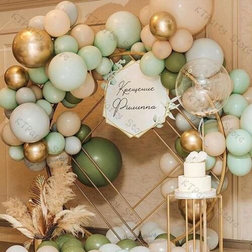 125Pcs Avocado Green Latex Balloons Garland Kit Macaron Color Ballon Birthday Valentines Day Wedding Party Decorations Globos