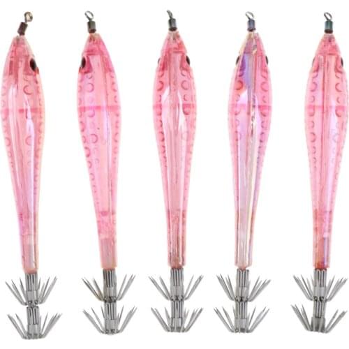 5pcs Noctilucent Squid Lure Hook Cuttlefish Saltwater Fishing Lure Hard Baits 9.5cm Glow in Dark Fishing Tackle