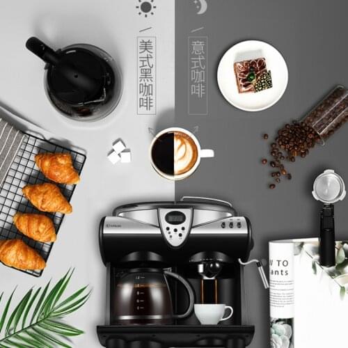 American Italian Two Flavors Espresso Coffee Machine Double Pumps And Boilers Cappuccino Latte Macchiato Mocha Milk Froth Maker