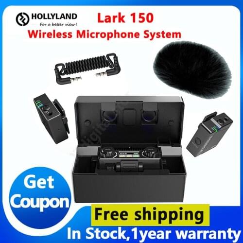 Hollyland LARK 150 Duo Solo mikrofon bezprzewodowy Lavalier Mic 2.4G Hz etui z funkcją ładowania dla lustrzanka cyfrowa smartfon