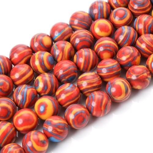 Natural Stone Beads Round Red Malachite Spacer Beads for Jewelry Making Bulk DIY Bracelet Necklace Accessroies 4/6/8/10/12mm