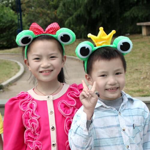 Children Animal Ear Headband The Frog Prince Sets Cosplay Costume Princess Frog Headband With Tie Gloves Party Dress Up