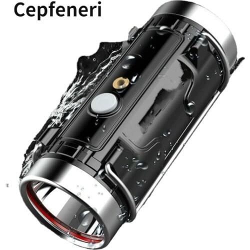 Super Bright Flashlight Double-sided Yellow Light and White Light Rechargeable Outdoor Fishing Camping Long-range Xenon Lamp