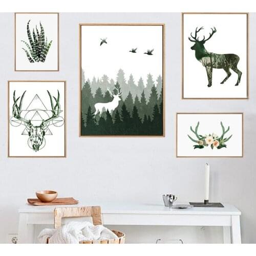 Various Shapes Of Leaves Minimalist Canvas Paintings Nordic Art Posters Prints Wall Pictures For Living Room Home Decor No Frame