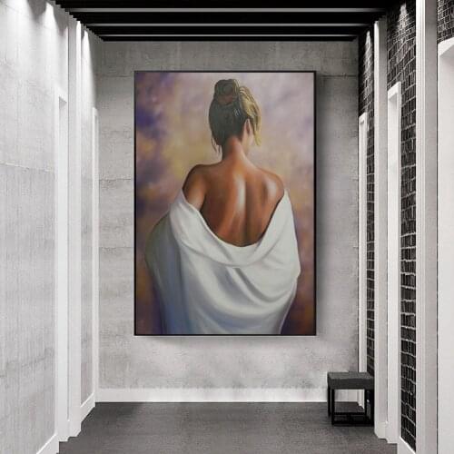 Classical Beautiful Nude Girl Oil Painting Canvas Prints Wall Art Pictures for Living Room Home Decor (No Frame)