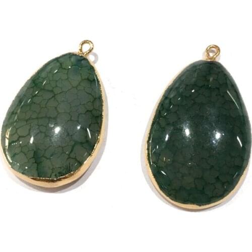 Natural Stone Pendant Elliptical shape Exquisite Necklace Pendants for Jewelry Making DIY Necklaces Accessories size:25x40mm