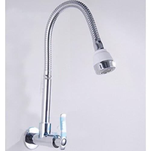 Brass Kitchen Faucet Single Cold Kitchen Sink Horizontal In-wall Universal Pipe Faucet Torneira Gourmet De Cozinha