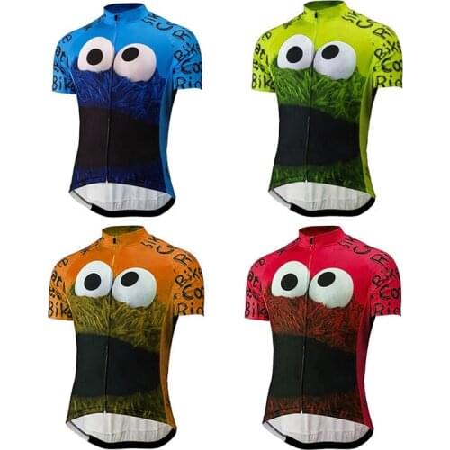 Verano Ciclismo fun cartoon riding suit male green big eye riding suit mountain bike triathlon racing professional riding suit