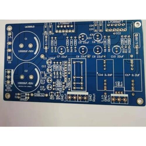 Fannyda LM3886 2 channel horn protection integrated pcb empty board super7293 board 2.0 version power amplifier board