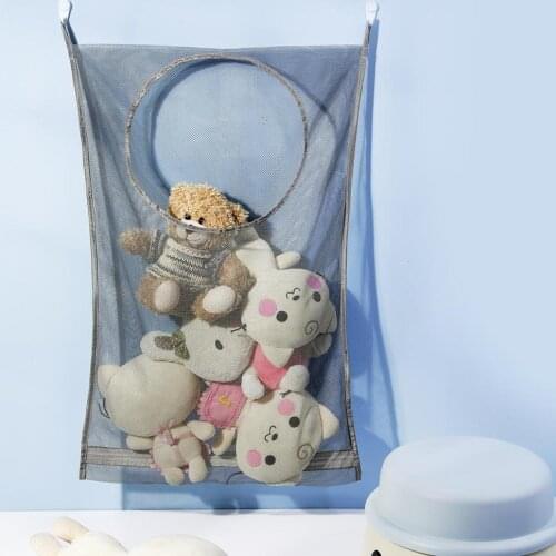 Gauze Bathroom Dirty Clothes Storage Bag Home Behind Door Wall Hanging Sundries Storage Bags With Hooks