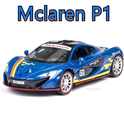 1/32 Car Model Mclaren P1 GTR Supercar Toy Alloy Diecast Simulation Model With Pull Back Children Toys Kids Gifts Free Shipping