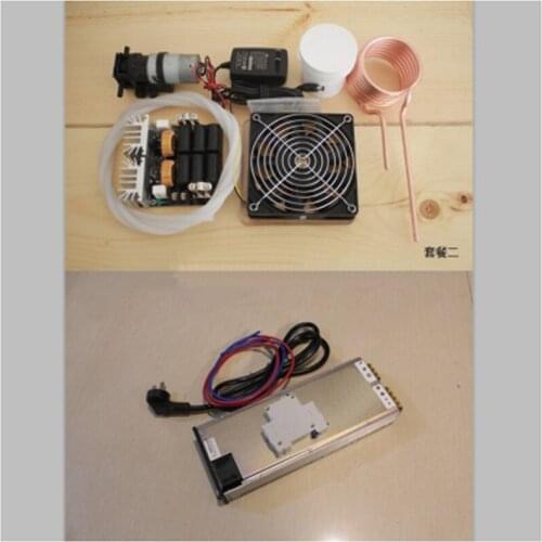 1000W ZVS high frequency induction heating plate drive heater melting set with water pump and coil + Crucible + 48V power supply