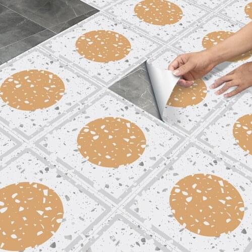 Terrazzo Ground Ceramic Tile Stickers Kitchen Waterproof Marble Floor Sticker Bathroom Self Adhesive Wallpaper Home Wall Decor