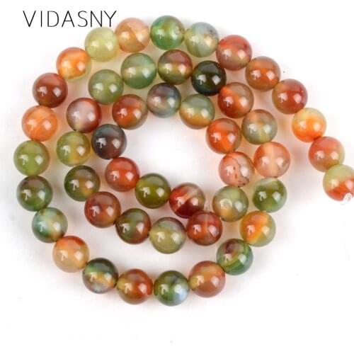 Natural Multicolor Peacock Agates Round Stone Beads For Jewelry Making 4mm-12mm Loose Beads Diy Bracelet Necklace 15'' Wholesale