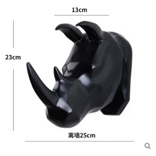 Rhinoceros northern Europe luxury Leo deer head wall hanging rhinoceros head wall decoration European style creative bar wall de