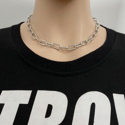Titanium Steel Necklace Clavicle Chain Square Mens and Womens Stainless Steel Necklace All-match Jewelry