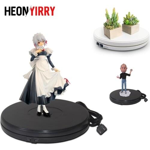 25cm LED Photo 360 Degree Electric Rotating Turntable Rotating Display Stand for Photography Jewelry Watch Digital Product