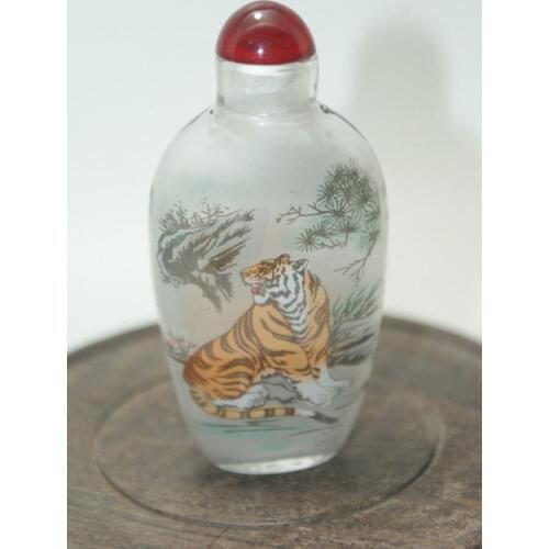 Fina vieja pintura china única botella de rapé dentro pintado cuatro combinaciones