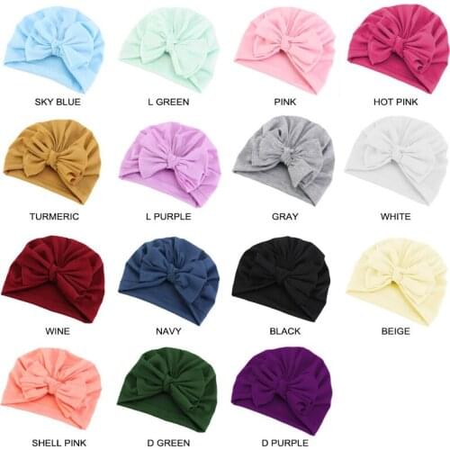 1PCS Cotton Turban Toddler Headband for Baby Kids Headwear Beanie Hat With Flower Elastic Soft Headwrap Hair Styling Tools