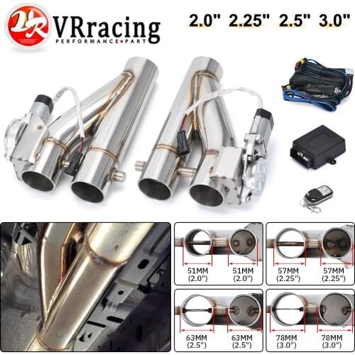 Universal Stainless Steel 2.0'' 2.25" /2.5" /3.0" Double Electric Exhaust Downpipe Cutout E-Cut Out Valve with Remote Wireless