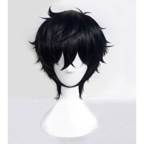 The Rising of the Shield Hero Naofumi Iwatani Short Black Heat Resistant Hair Cosplay Costume Wig + Wig Cap