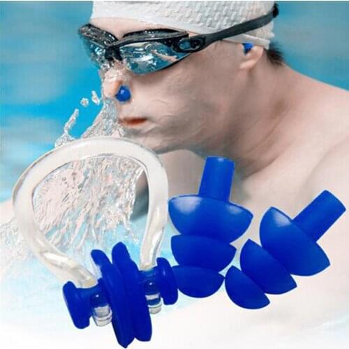 Unisex Nose Clip Earplugs Waterproof Swimming Nose Clip Soft Silicone Ear Plugs Set Surf Diving Swimming Pool Accessories #W5