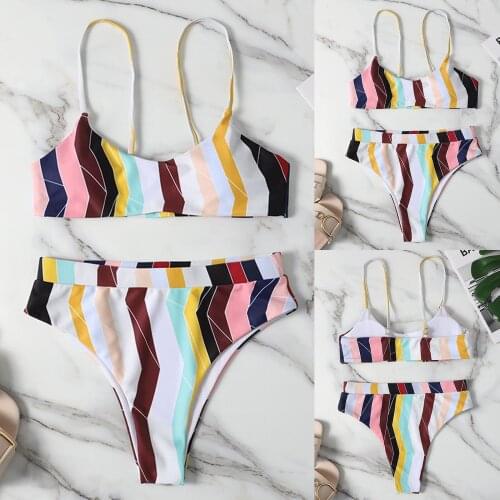 Bikini Women Swimwear Sexy High Waist Bandeau Bandage Bikini Set Push-up Female Thong Brazilian Swimwear Beachwear Biquini