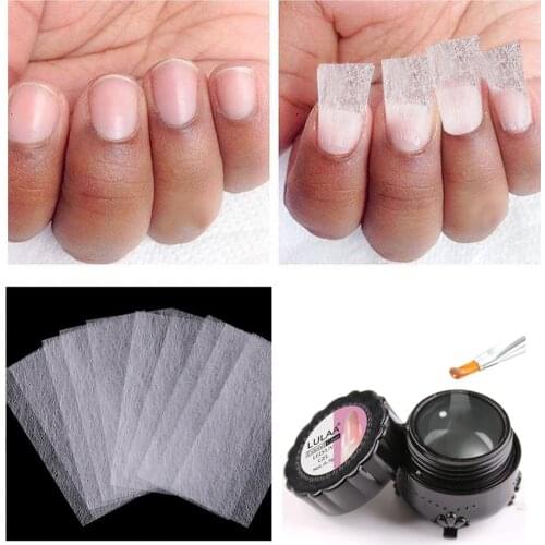10/20pcs Silk Fiberglass for Nail Extension Form Non-Woven Silks UV Gel Building Fiber French Acrylic DIY Manicure Accessory