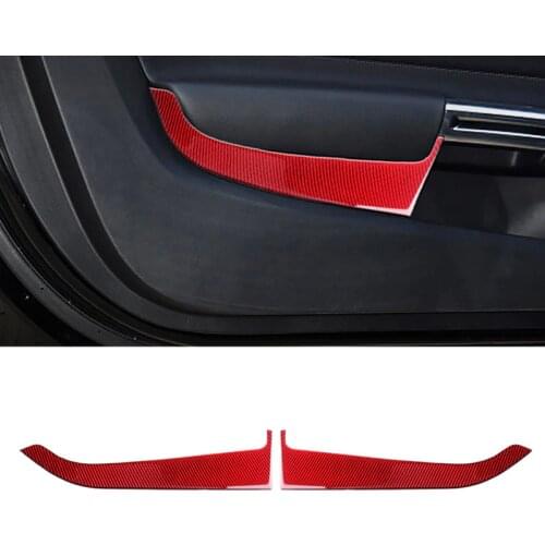 2pcs Car Interior Front Door Panel Anti-Kick Cover Trim Sticker Protector Fit For Ford Mustang 2015 2016 2017 2018 2019