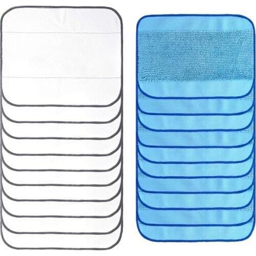20-pack Mixed Microfiber Mopping Cloths 10 Wet+10 Dry Washable&Reusable Mop Pads Fits iRobot Braava 380 380t 320 321 Mint 4200 4