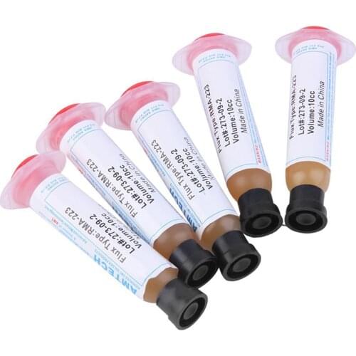 5pcs Needle Shaped Solder Soldering Paste Flux Grease RMA-223 10cc for LED BGA Syringe Solder Paste Flux Grease Repair Solde