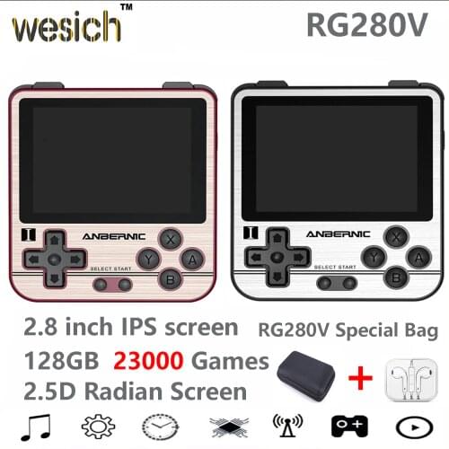 Anbernic rg280v ps1 retro console de jogos 2.8 "ips opendingux 64g 5000 jogos portátil mini handheld console de jogos presente d
