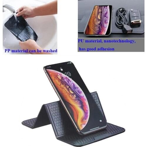 Car Phone Sticker Black Silicone Car Tablet Holders Anti Slip Mat Mobile Phone Holder Strong Adsorption Wall Desk Sticker