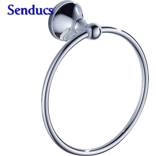 Free shipping Classic style towel ring for hotel bathroom brass towel rings by polished chrome kitchen hand towel rings