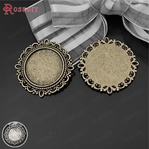 C663)10 pieces Inside size:20mm Antique Bronze Zinc Alloy Round Base Bezels Cabochon Beads Cameo Settings Jewelry Findings