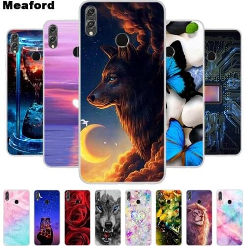 For Huawei Honor 8X Case Soft TPU Silicone Cover Cute Animal Flower Printed Phone Case For huawei Y MAX YMAX Coque honor 8X X8