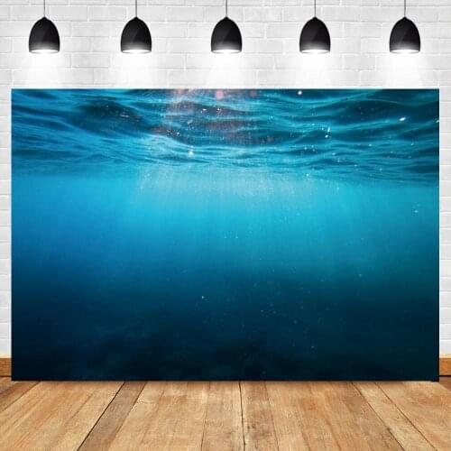 Underwater Blue Sea Shiny Spotlight Bubble Stage Baby Party Portrait Photography Backgrounds Photo Backdrops Photocall