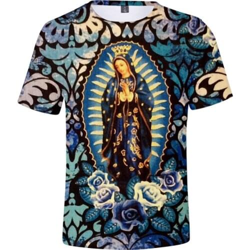 Our Lady Of Guadalupe Virgin Mary Mexico Mexican t-shirt men women 4XL harajuku kids t shirt 3d print tshirts streetwear clothes